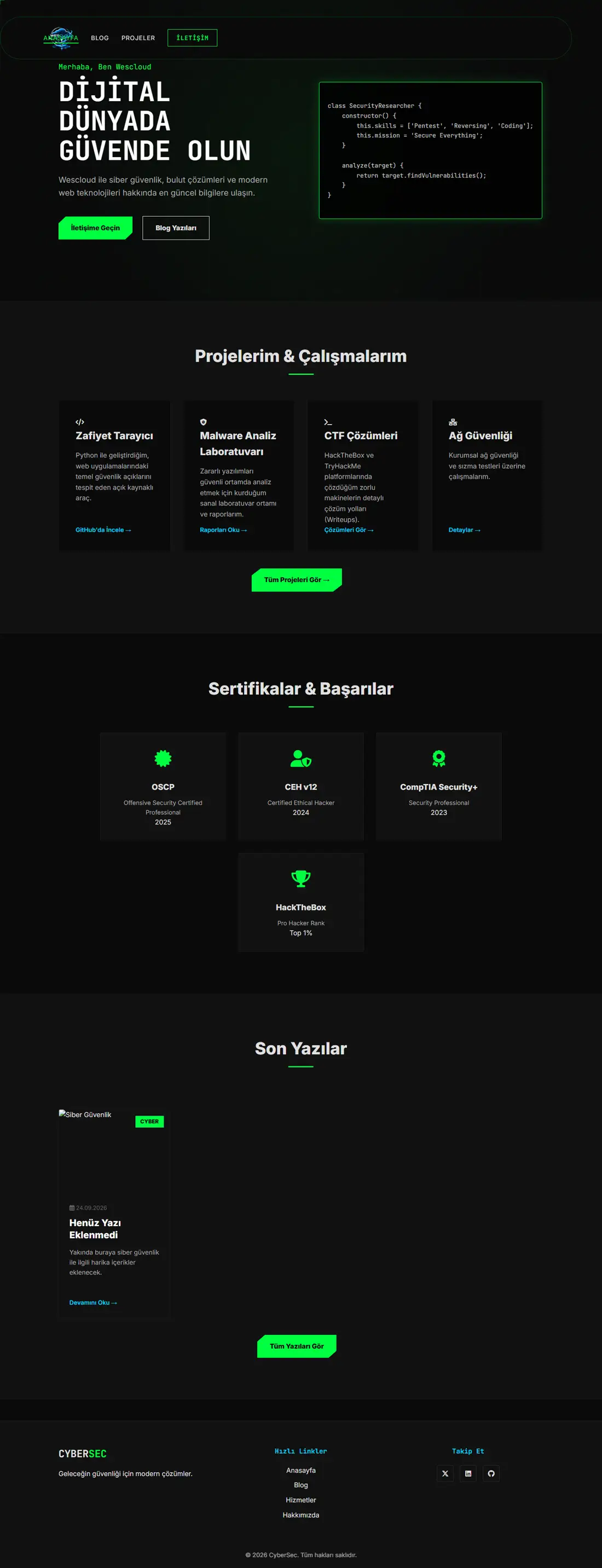 Wescloud web sitesi